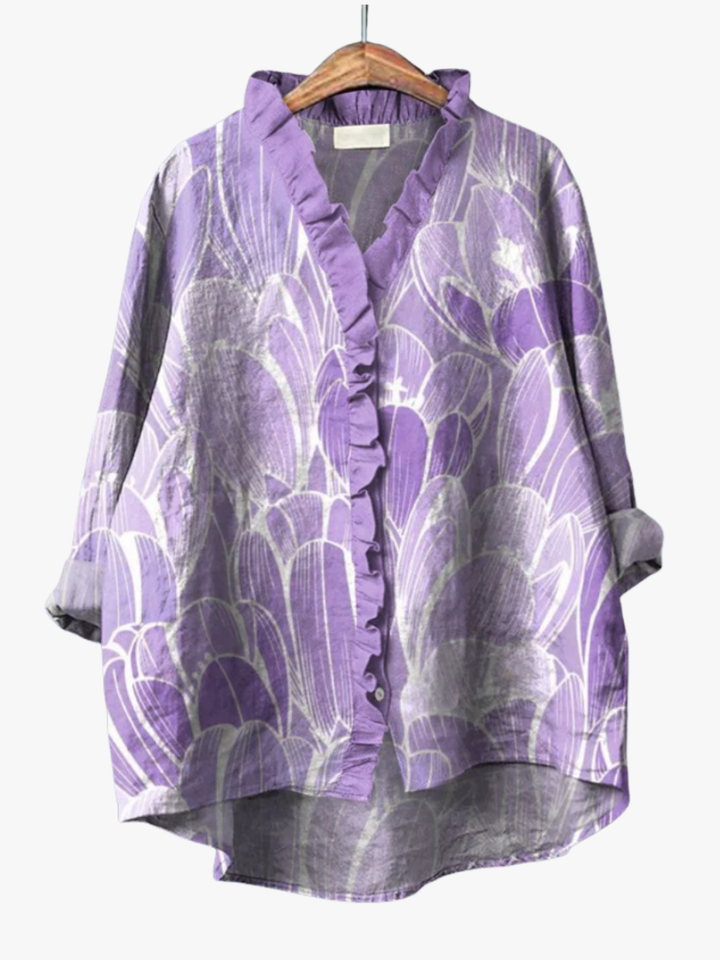 MOREAU LYON | BLOUSE FLORALE VIOLETTE POUR FEMMES | Original