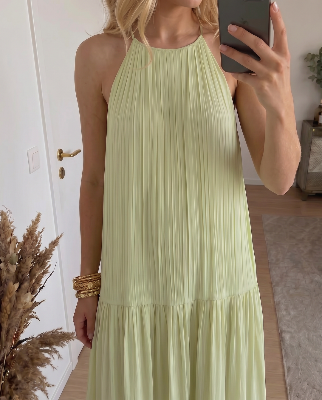 LIVIA | Maxi Abito Boho Verde Pistacchio | Boutique