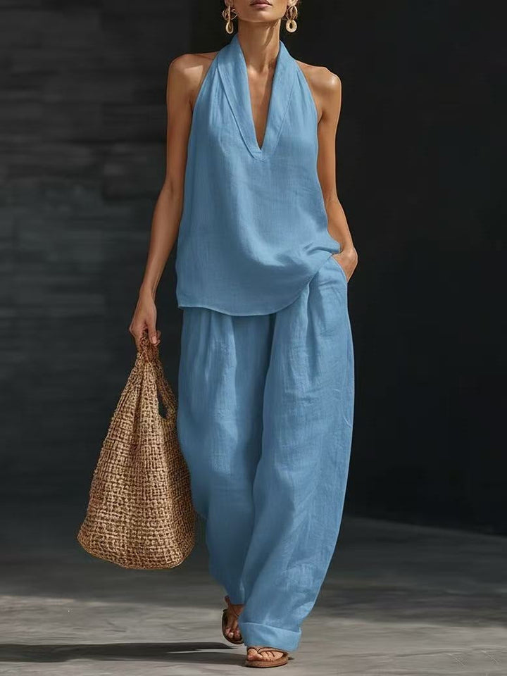 Zoë™ | Ensemble sans manches avec pantalon à jambes larges | Boutique