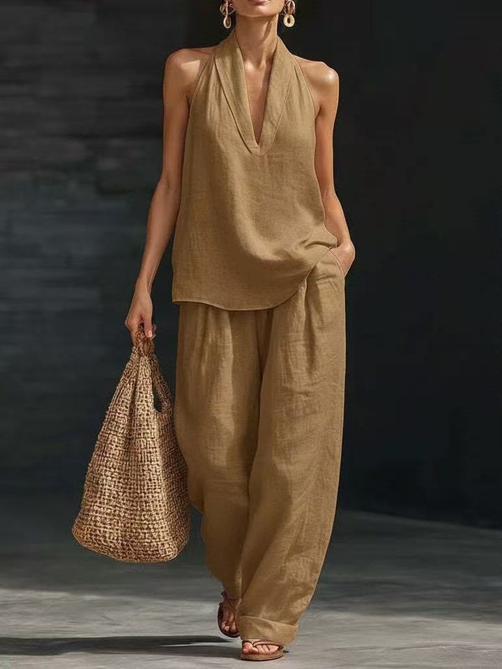 Zoë™ | Ensemble sans manches avec pantalon à jambes larges | Boutique