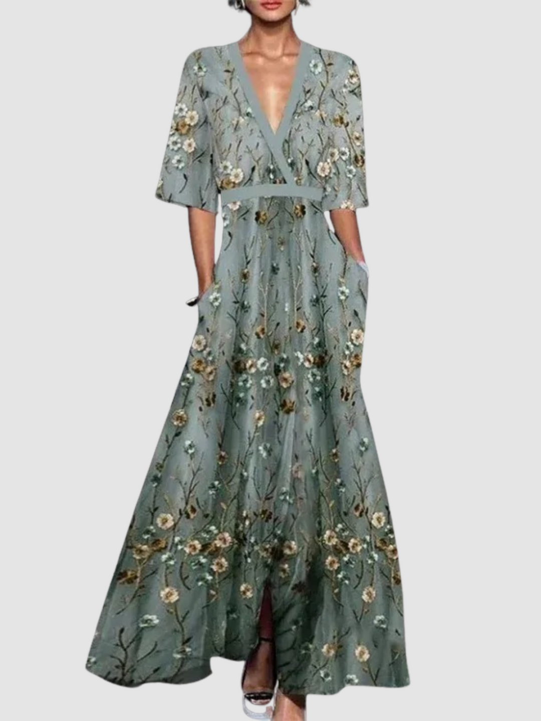 Robe longue florale élégante Olyvia™ | Artisan