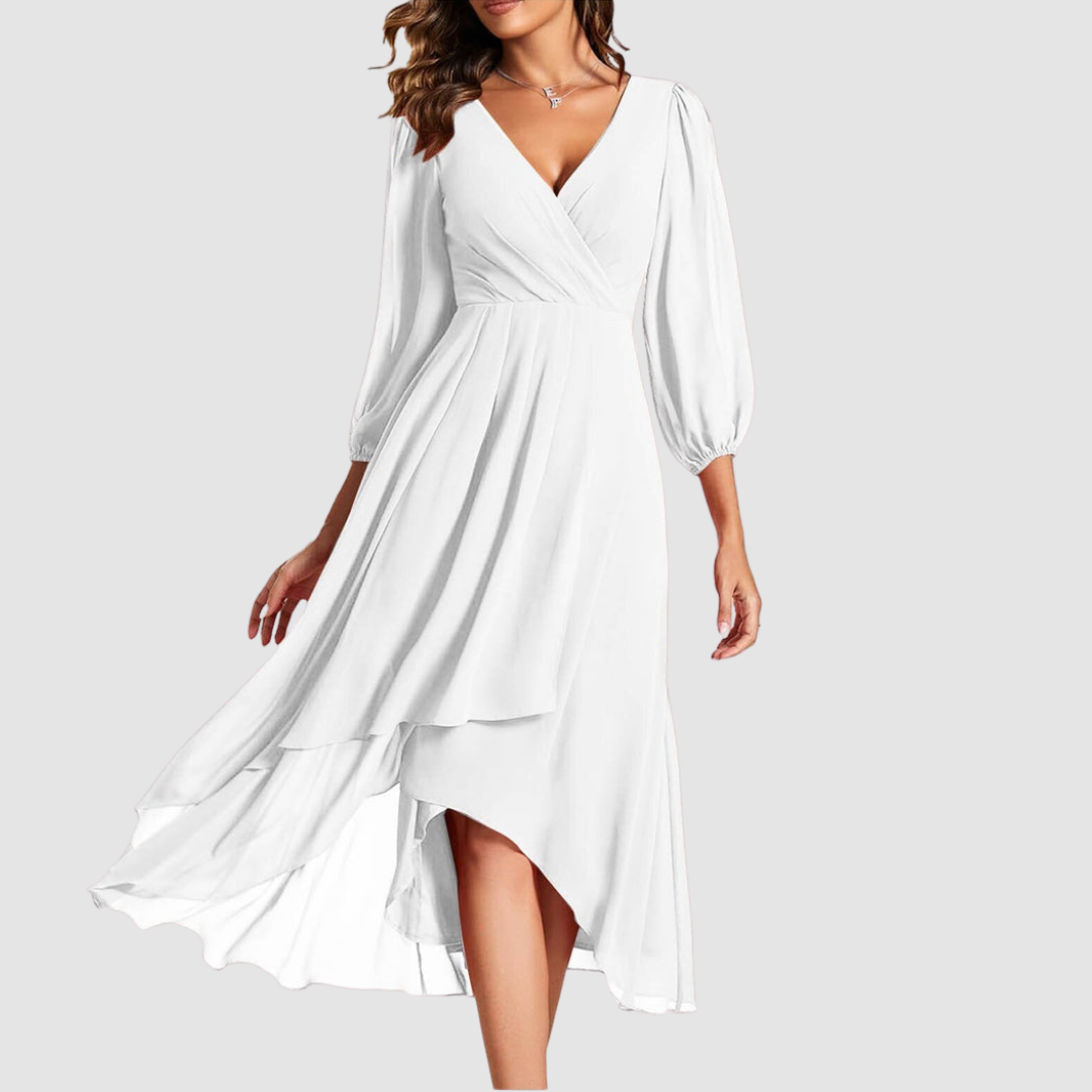 Mia™ Elegant V-neck Long Dress | Collection