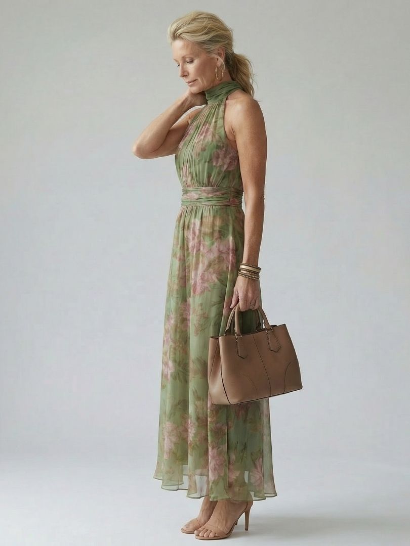 Mirelle | Gathered Halter Midi Dress | Boutique