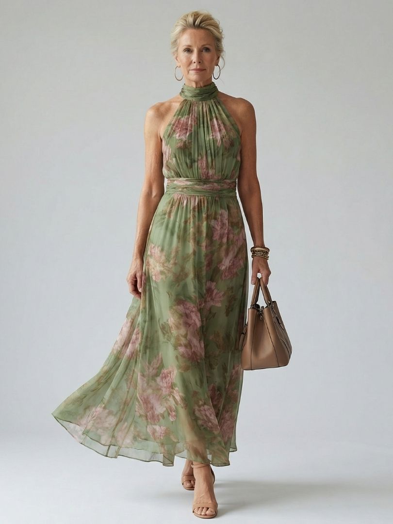 Mirelle | Gathered Halter Midi Dress | Boutique