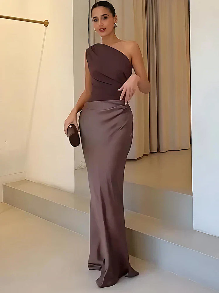 Luna™ | Satin Maxi Dress with Slit | Craft