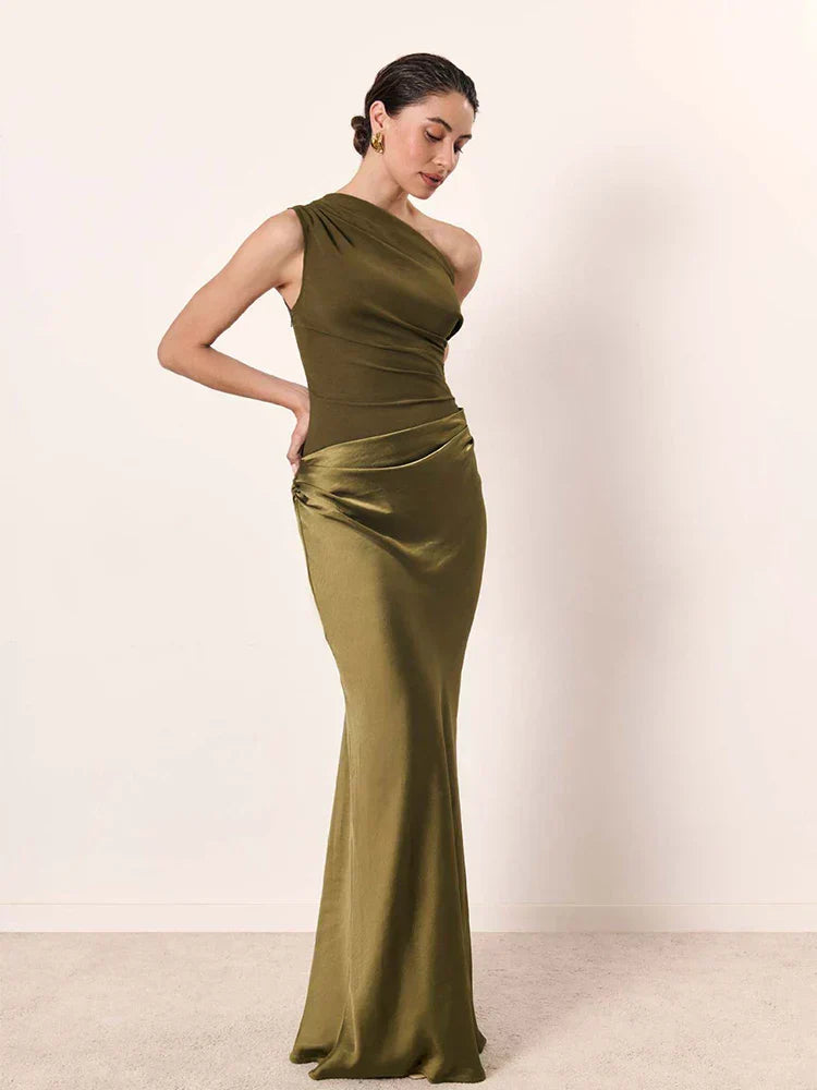 Luna™ | Satin Maxi Dress with Slit | Craft