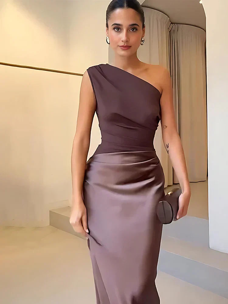 Luna™ | Satin Maxi Dress with Slit | Craft