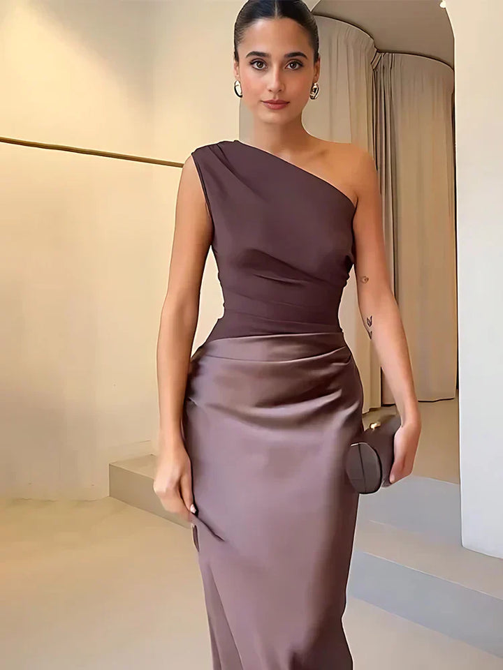 Luna™ | Satin Maxi Dress with Slit | Craft