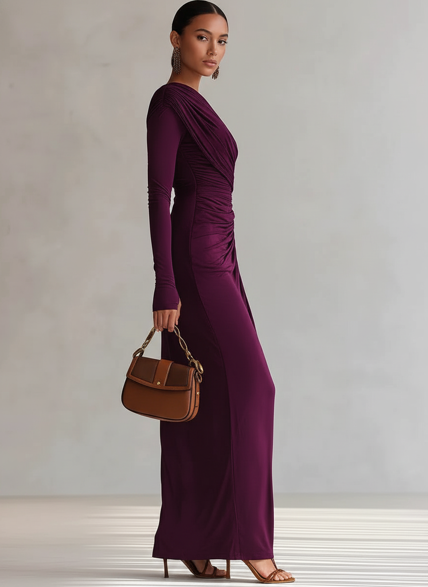Rhianna™ Robe Maxi Élégante + Manches | Collection