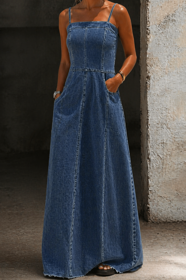Savannah | Robe Maxi en Jean Vintage
