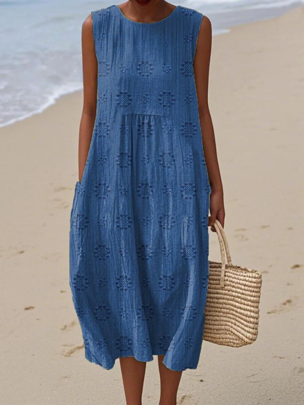 Iva | Vestido Estampado de Verano Sin Mangas | Label