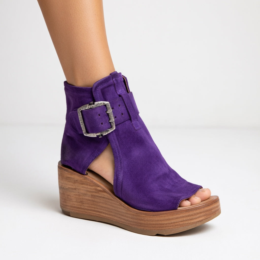 Orélisse | Bottines Compensées Ouvertes Style Moderne