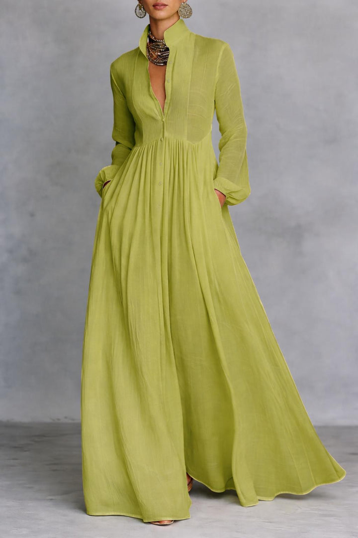 Serena | Robe Maxi Flottante à Boutons