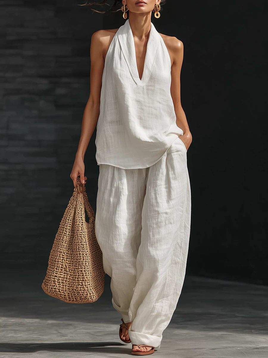Zoë™ | Ensemble sans manches avec pantalon à jambes larges | Boutique