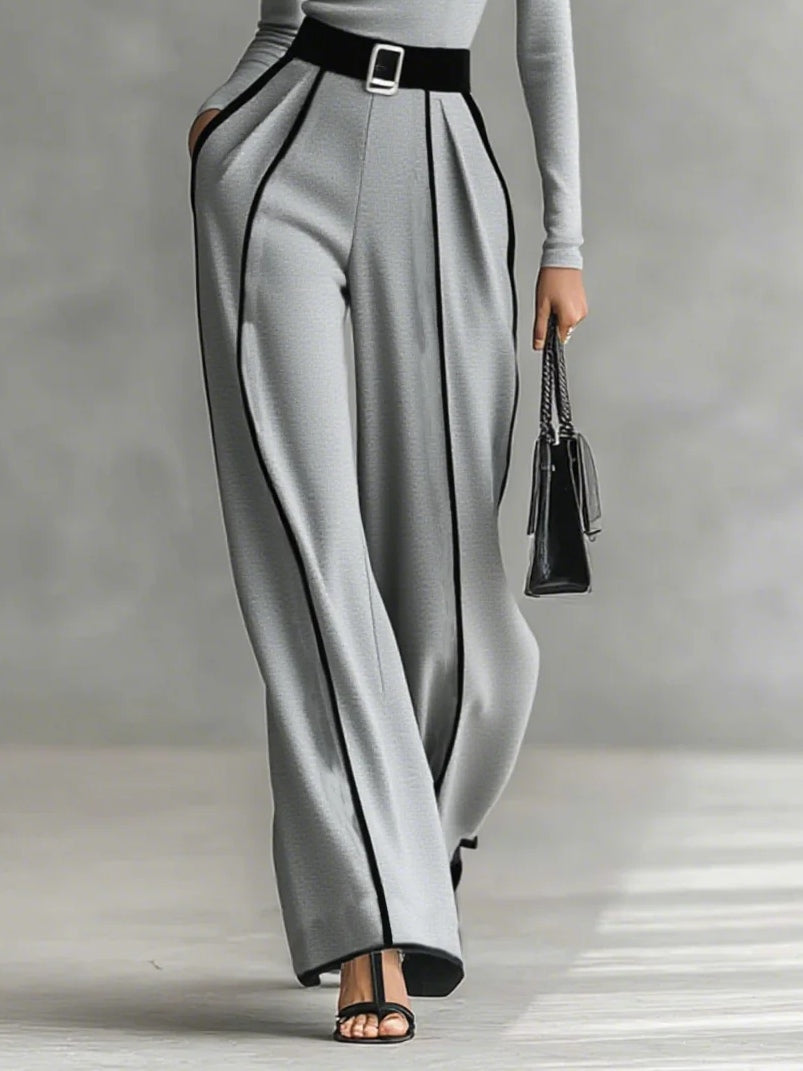 Solana - Ensemble à manches longues avec col roulé et pantalon large avec ceinture | Boutique