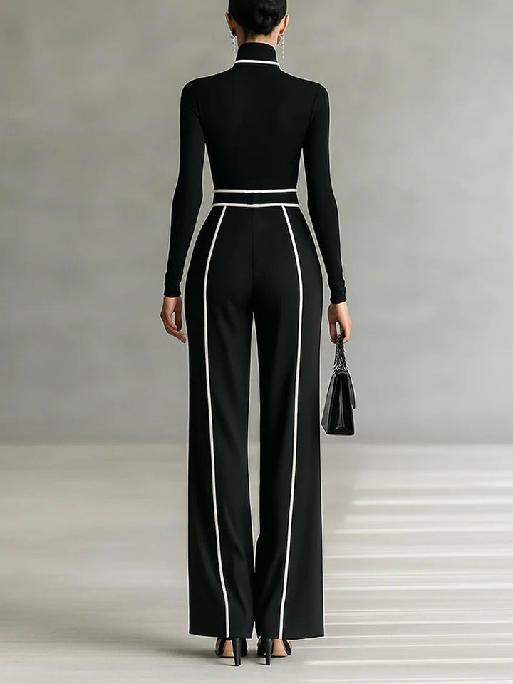 Solana - Ensemble à manches longues avec col roulé et pantalon large avec ceinture | Boutique