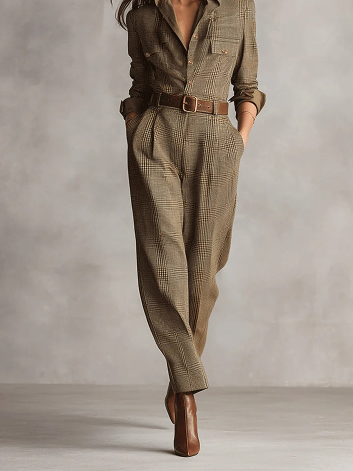 Anna™ | elegant checkered jumpsuit | Boutique