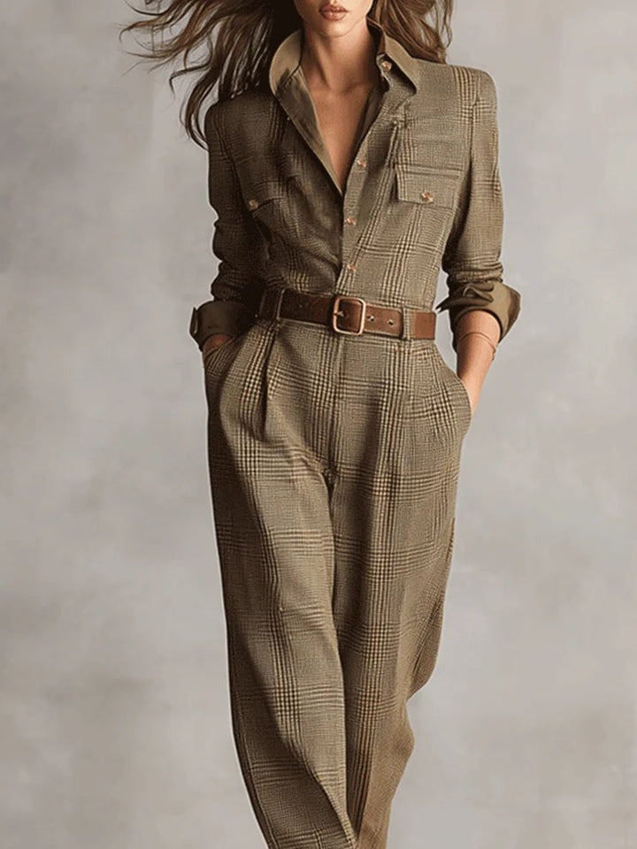 Anna™ | elegant checkered jumpsuit | Boutique
