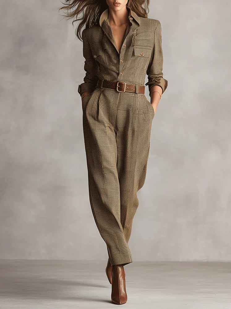 Anna™ | elegant checkered jumpsuit | Boutique