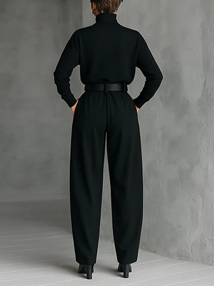 Lisa™ | Ensemble Noir 2 Pièces avec Ceinture | Boutique