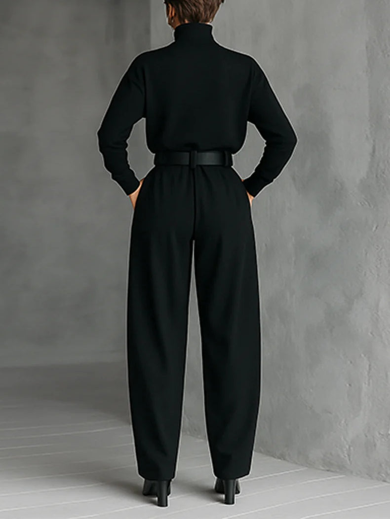 Lisa™ | Black 2-Piece Set with Belt | Boutique