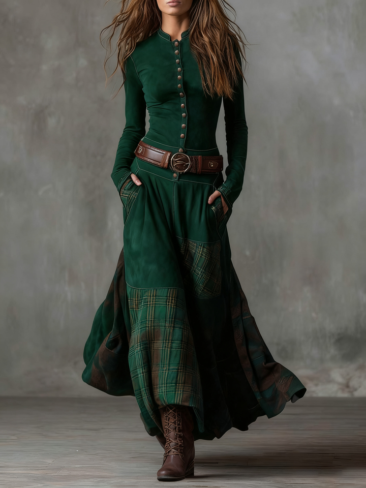 Robe Maxi en Suède Izabella™ + Ceinture Gratuite | Édition