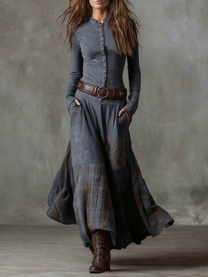 Izabella™ Suede Maxi Dress + Free Belt | Edition