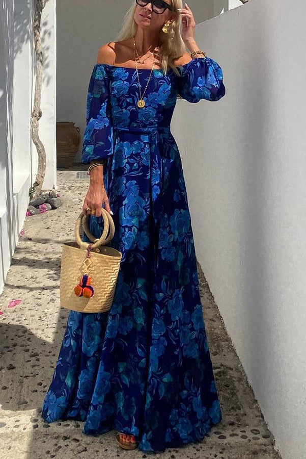 Luna | Robe longue à imprimé floral | Étiquette