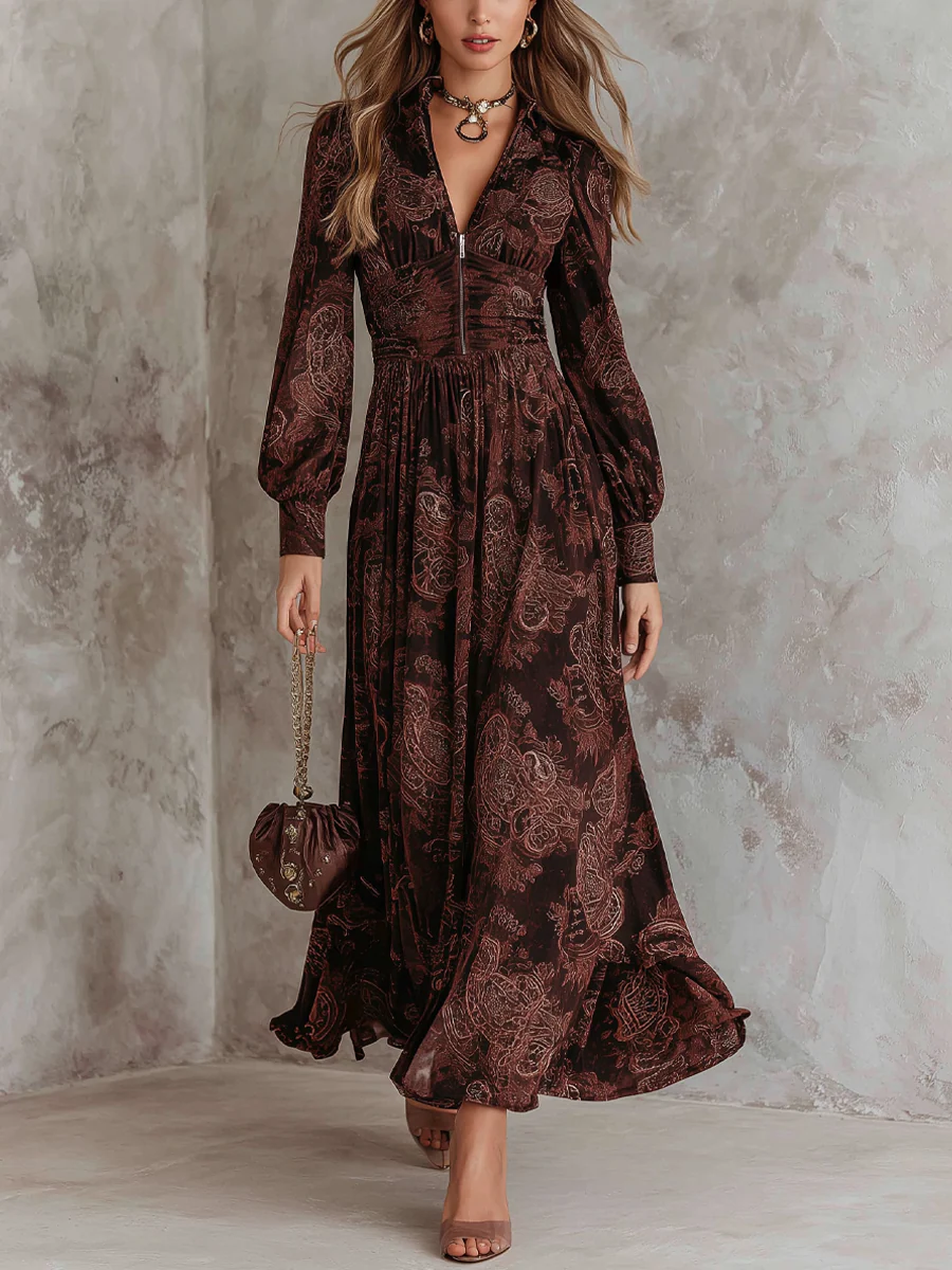 Robe Maxi Zip Paisley Amelia™ | Original