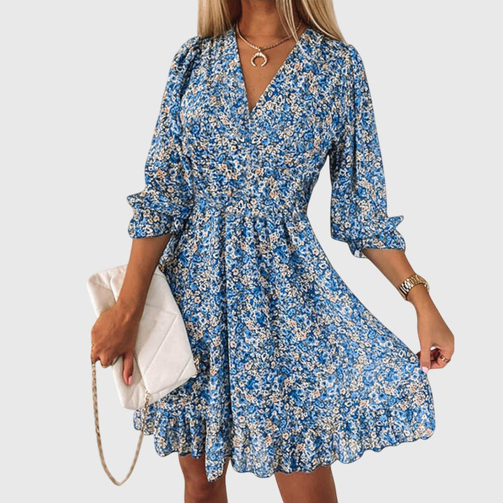 Lucia | Robe à Manches Bouffantes Florales