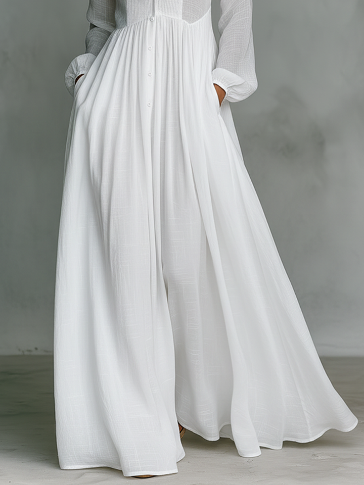 Serena | Robe Maxi Flottante à Boutons