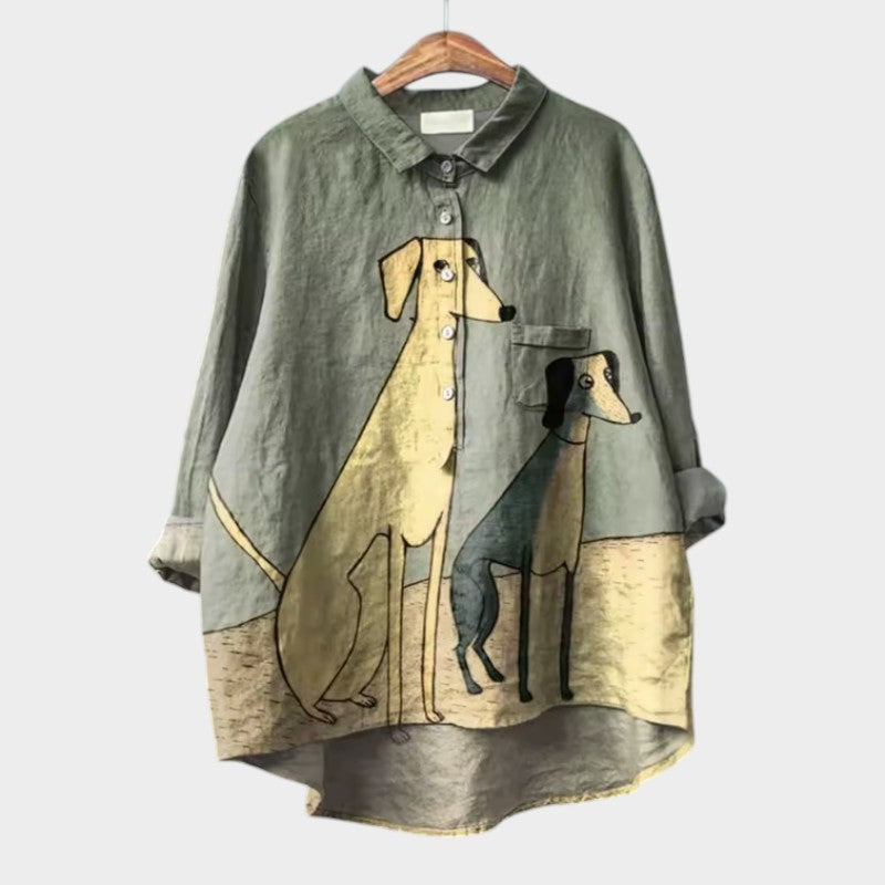 MOREAU LYON | BLOUSE MOTIFS CHIENS POUR FEMMES | Artisan