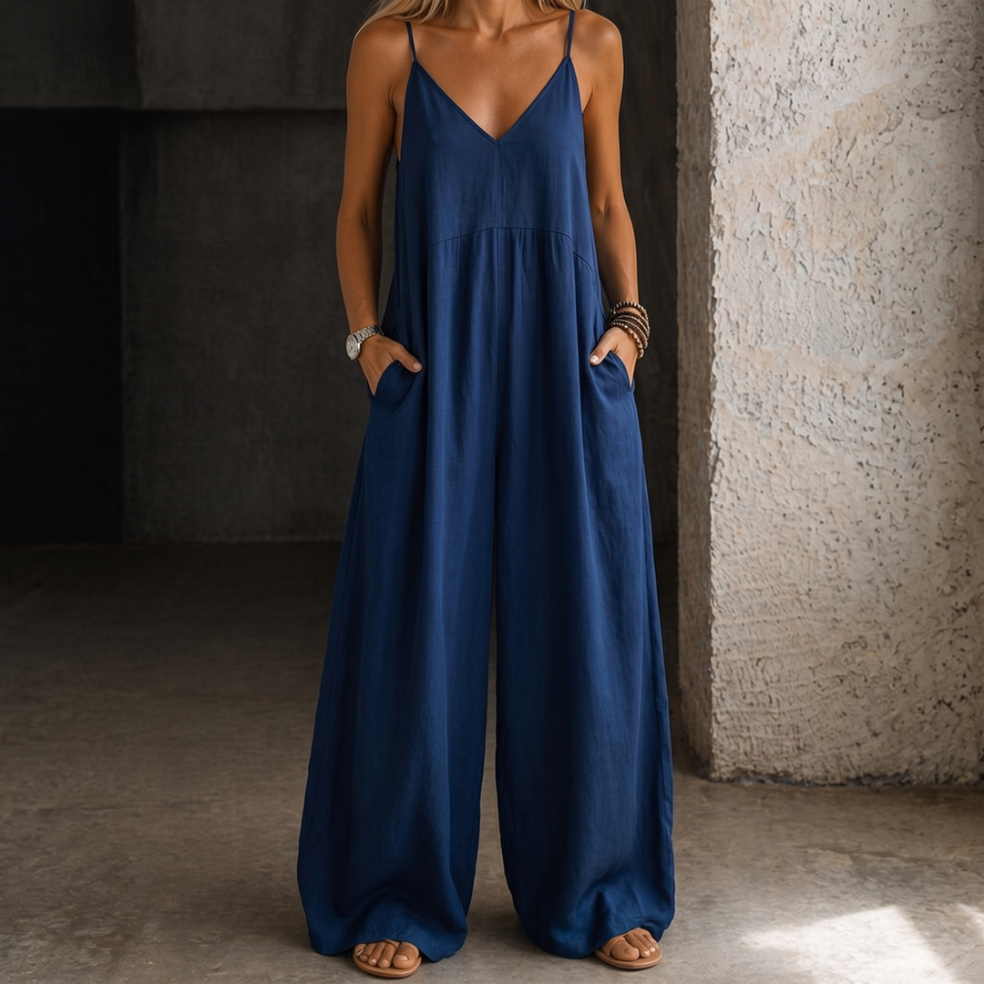 Madison | Combinaison en Denim à Jambes Larges
