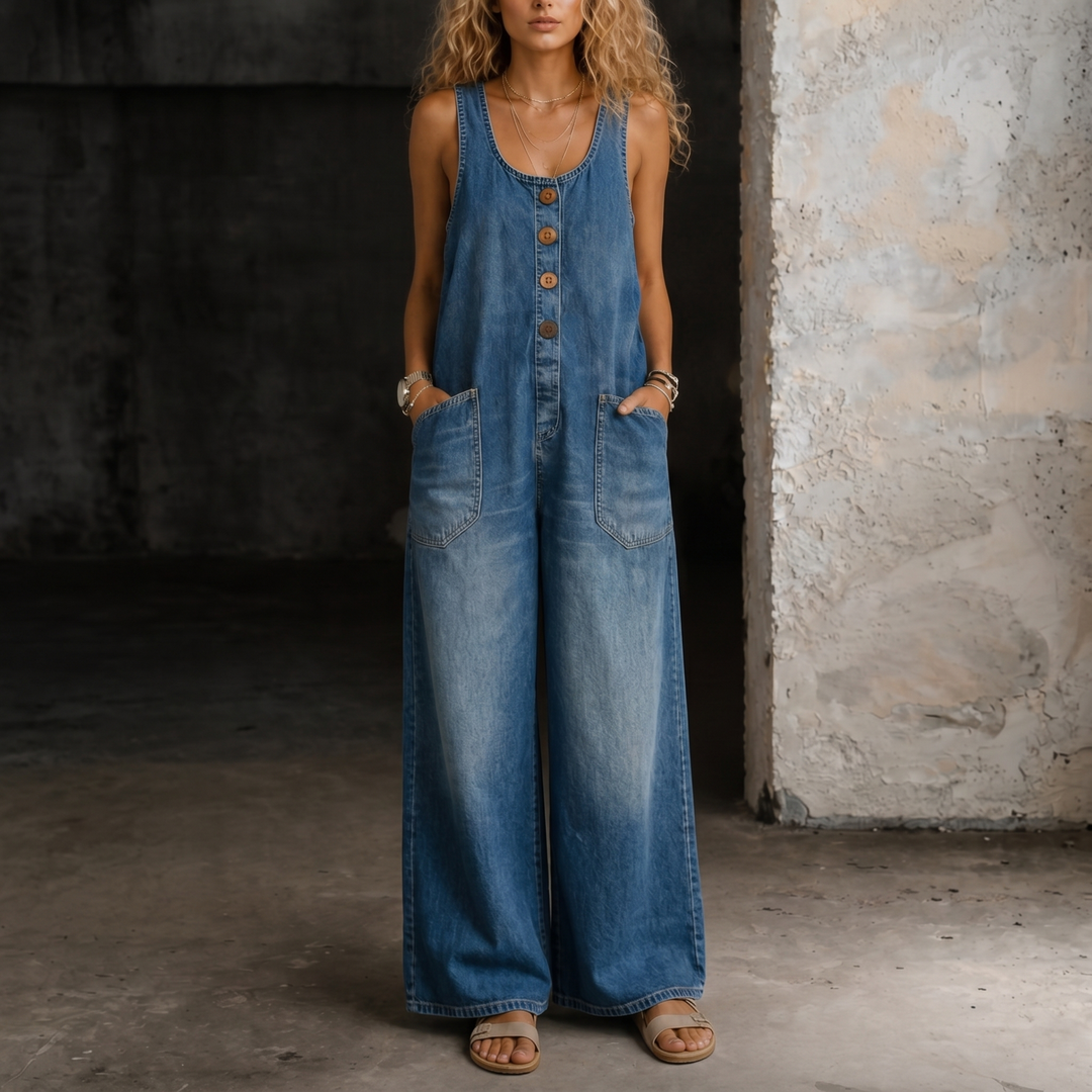 Moxelle | Denim Overall Jumpsuit | Style