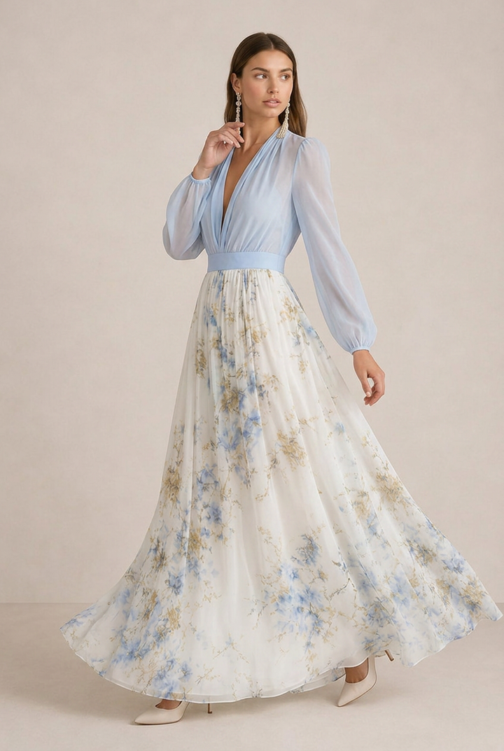 VERA | Robe longue à fleurs | Label