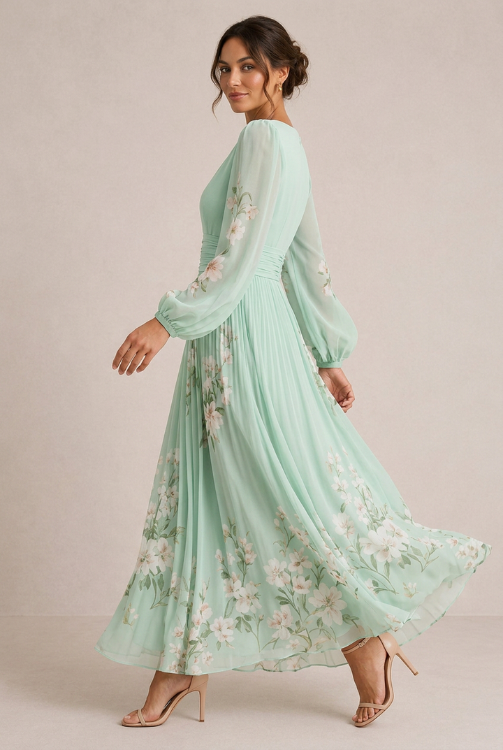 VENIRA | Abito Floreale Verde | Collection