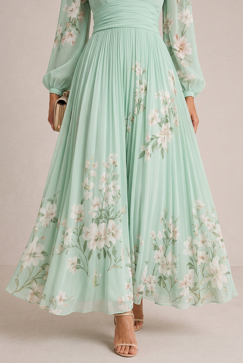 VENIRA | Robe Fleurie Verte | Collection