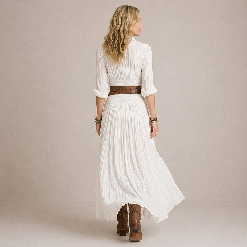 OLIVIA | Abito Lungo Con Colletto | Classic
