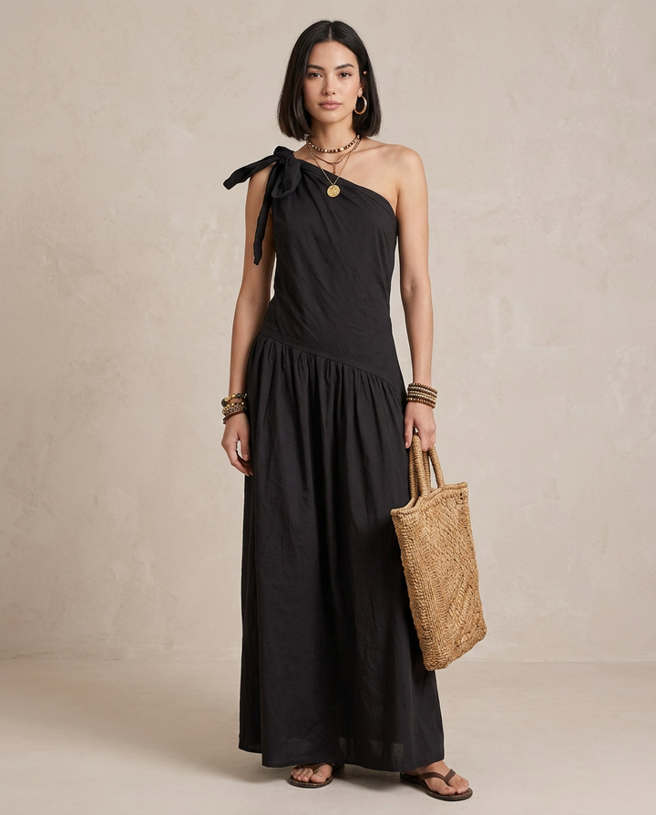 SELENA | Robe Maxi Monospalla Noire | Marque