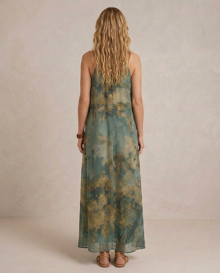 FLORA | Maxi Abito Chiffon Floreale Boho | Studio