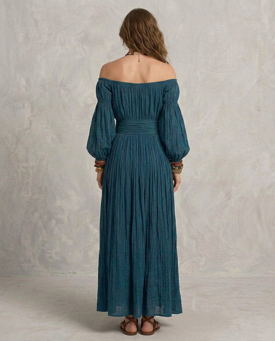 ARIANA | Maxi Abito Spalle Scoperte Teal | Style