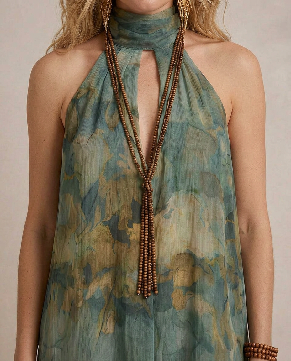 FLORA | Maxi Robe Chiffon Florale Boho | Studio