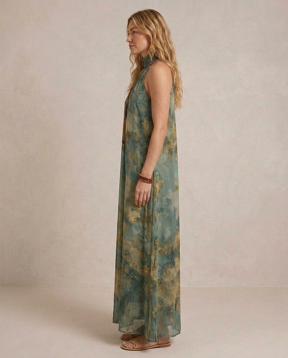 FLORA | Maxi Robe Chiffon Florale Boho | Studio