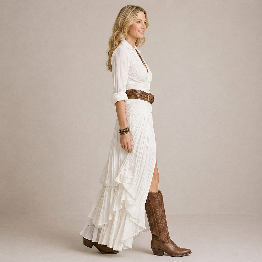 OLIVIA | Robe Longue Avec Col | Classique