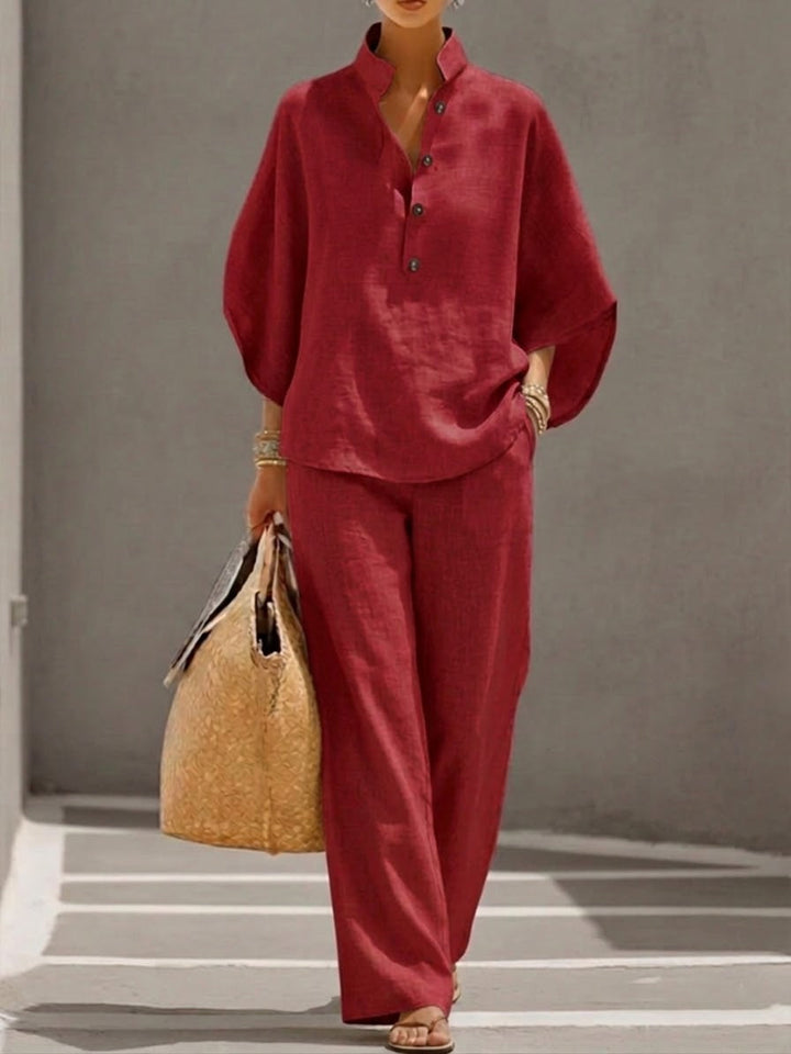 Ensemble printemps décontracté – chemise & pantalon large