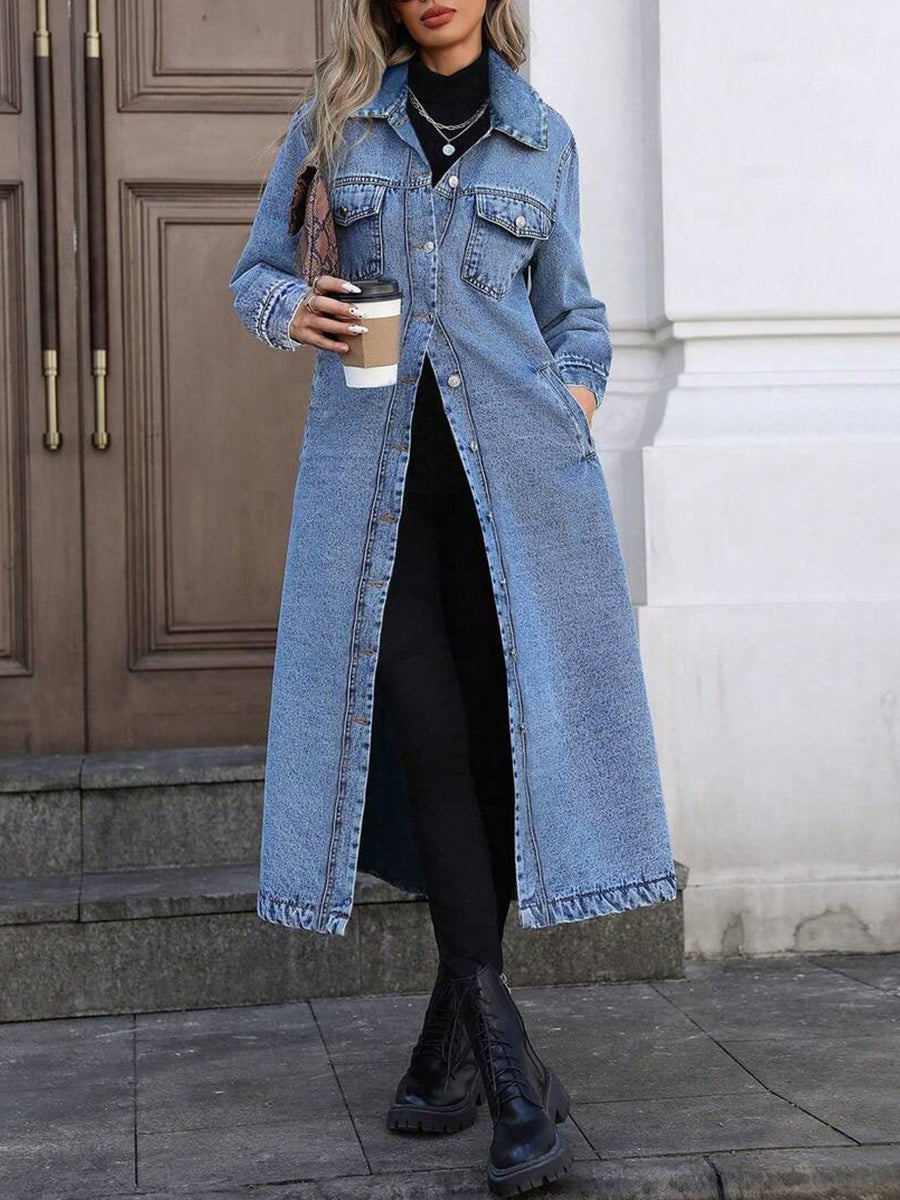 Maya | Veste en Jean Longue Élégante