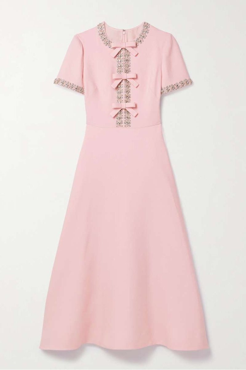 Robe midi Zoe avec nœud et ornements en cristal | Craft